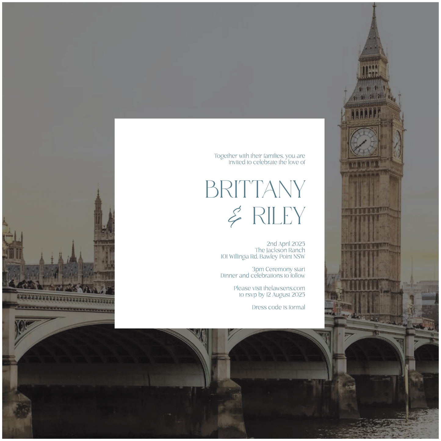 London Single Invitation