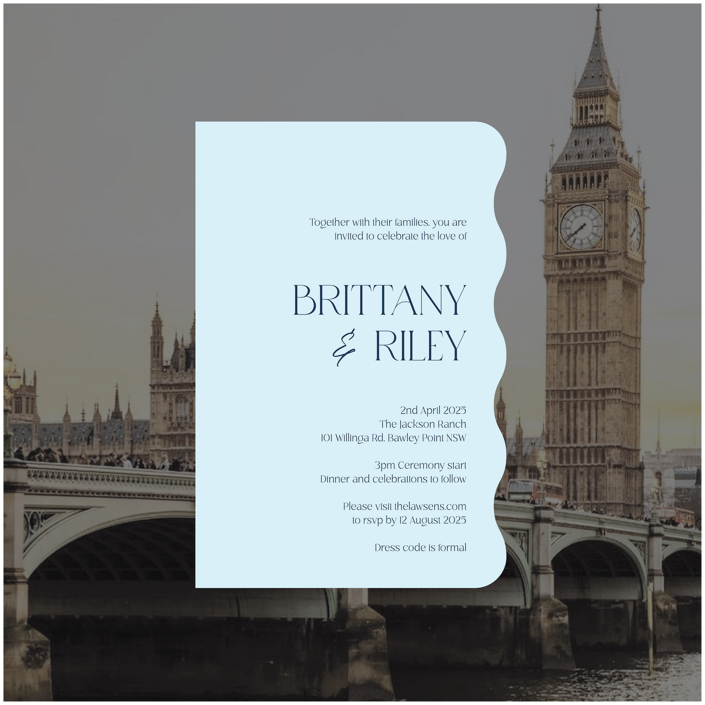 London Single Invitation