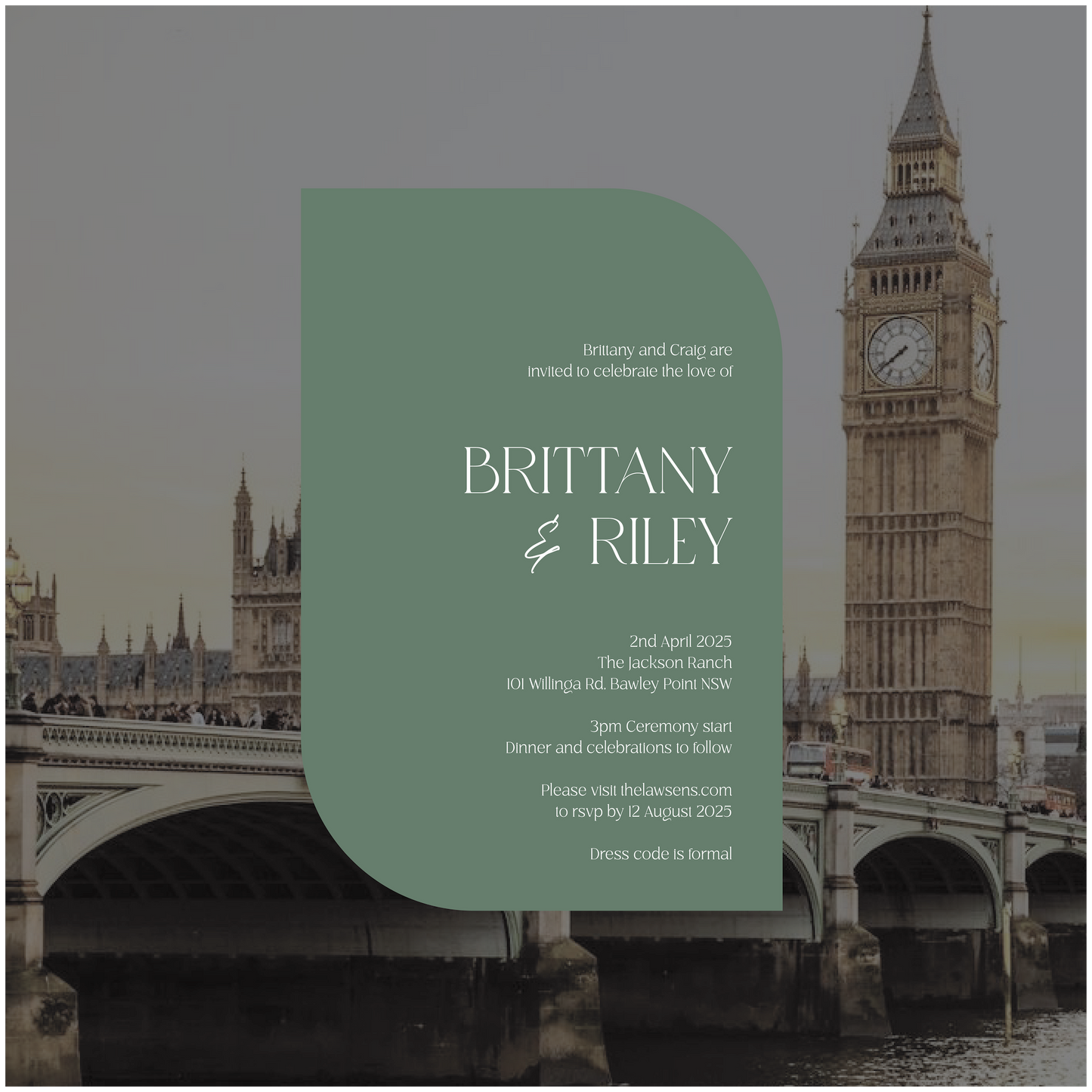 London Single Invitation