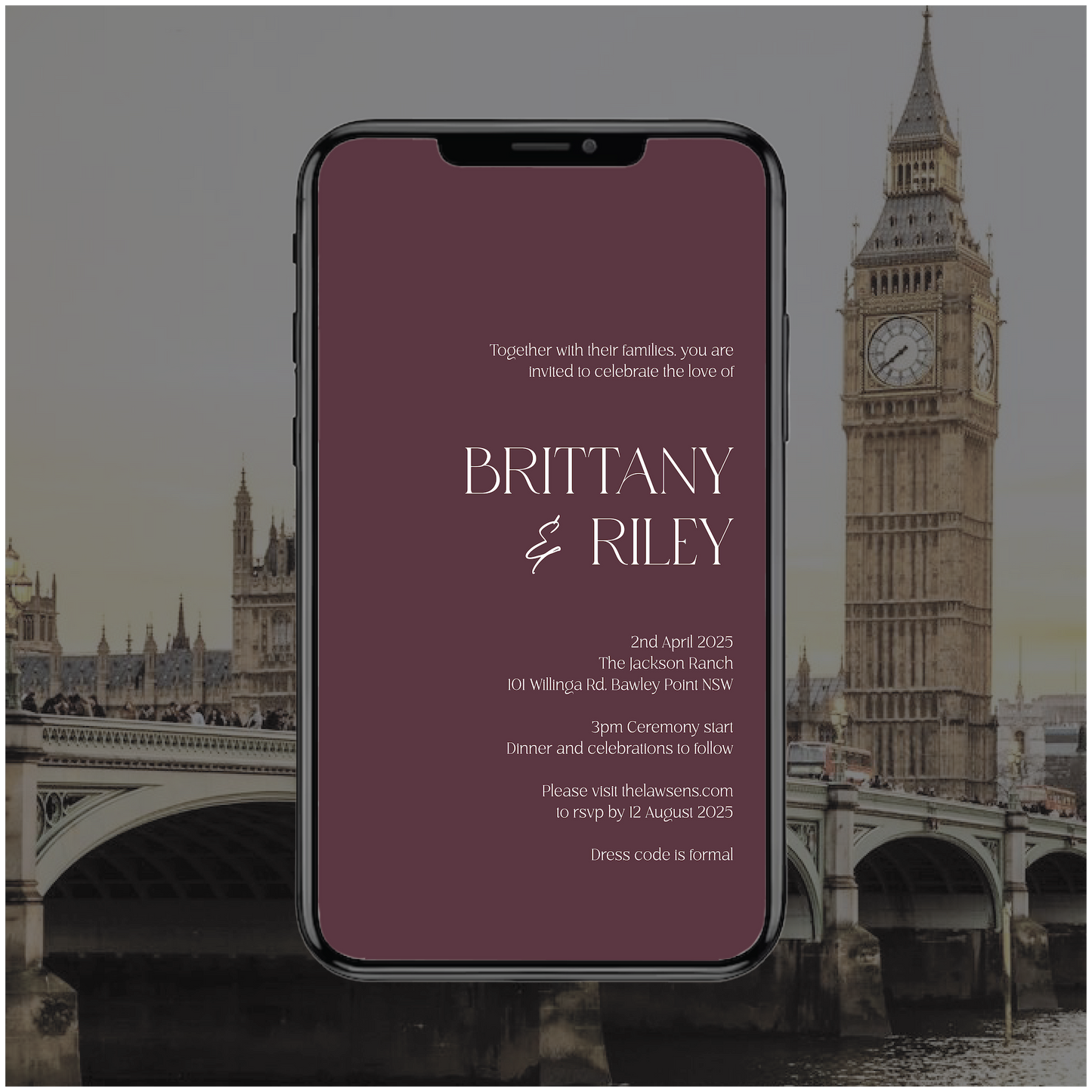 London Digital File Invitation