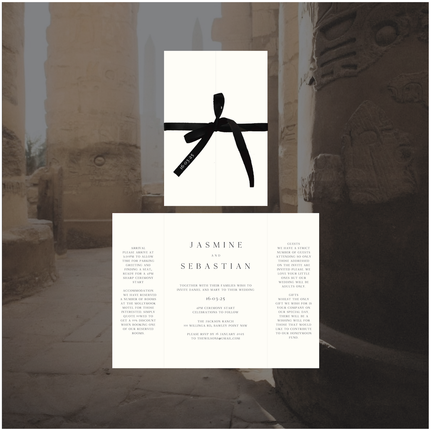 Luxor Folded Invitation