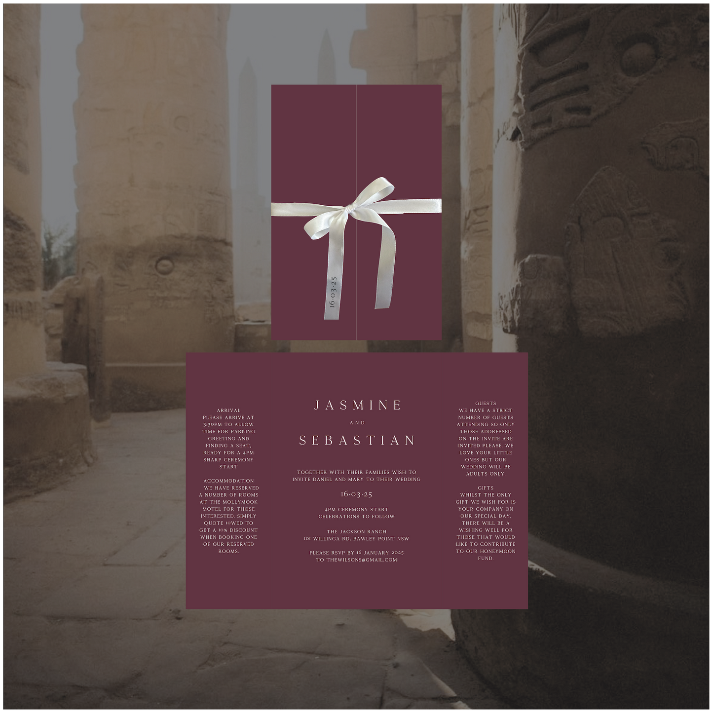 Luxor Folded Invitation