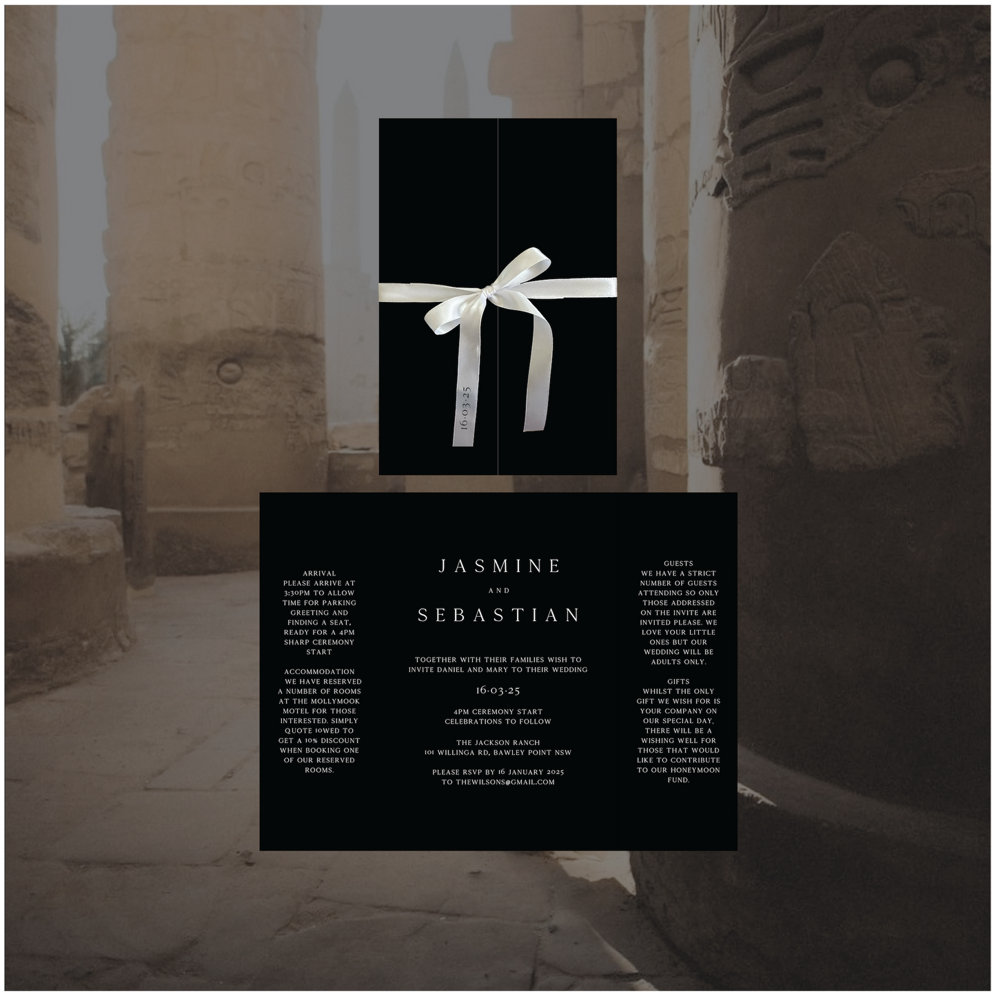 Luxor Folded Invitation