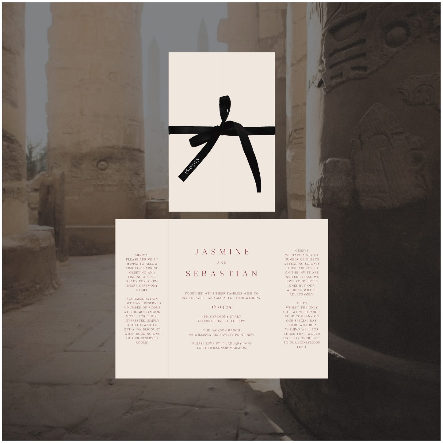 Luxor Folded Invitation