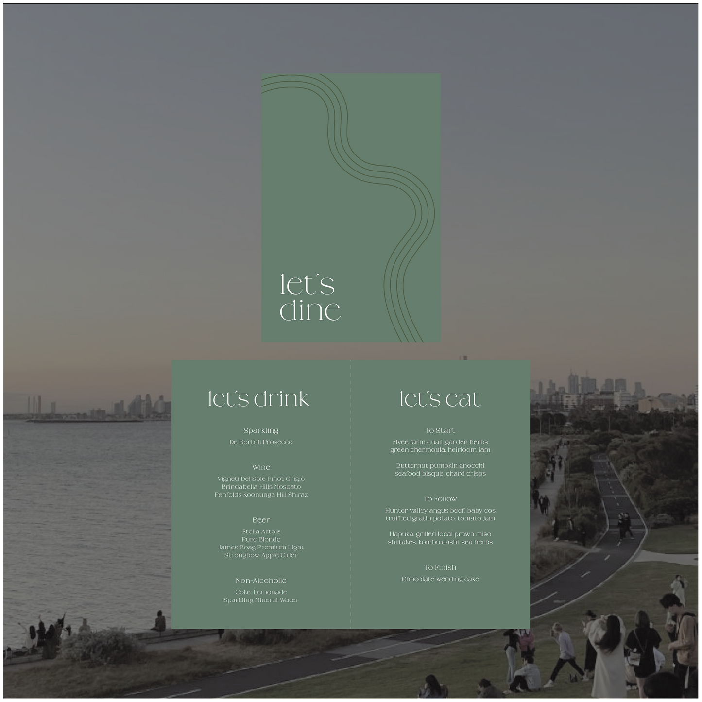Melbourne Standing Table Menu