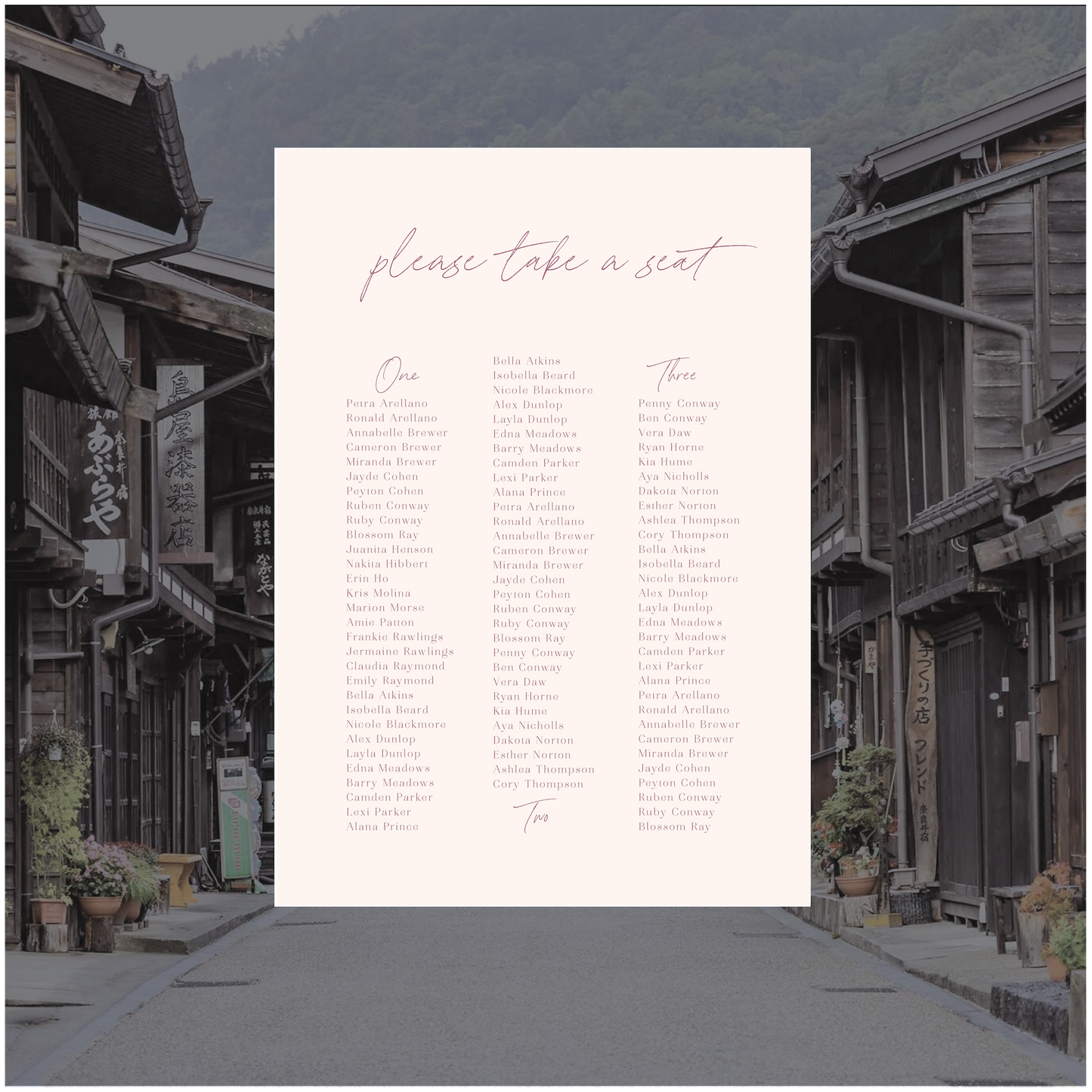 Nagano Seating Chart