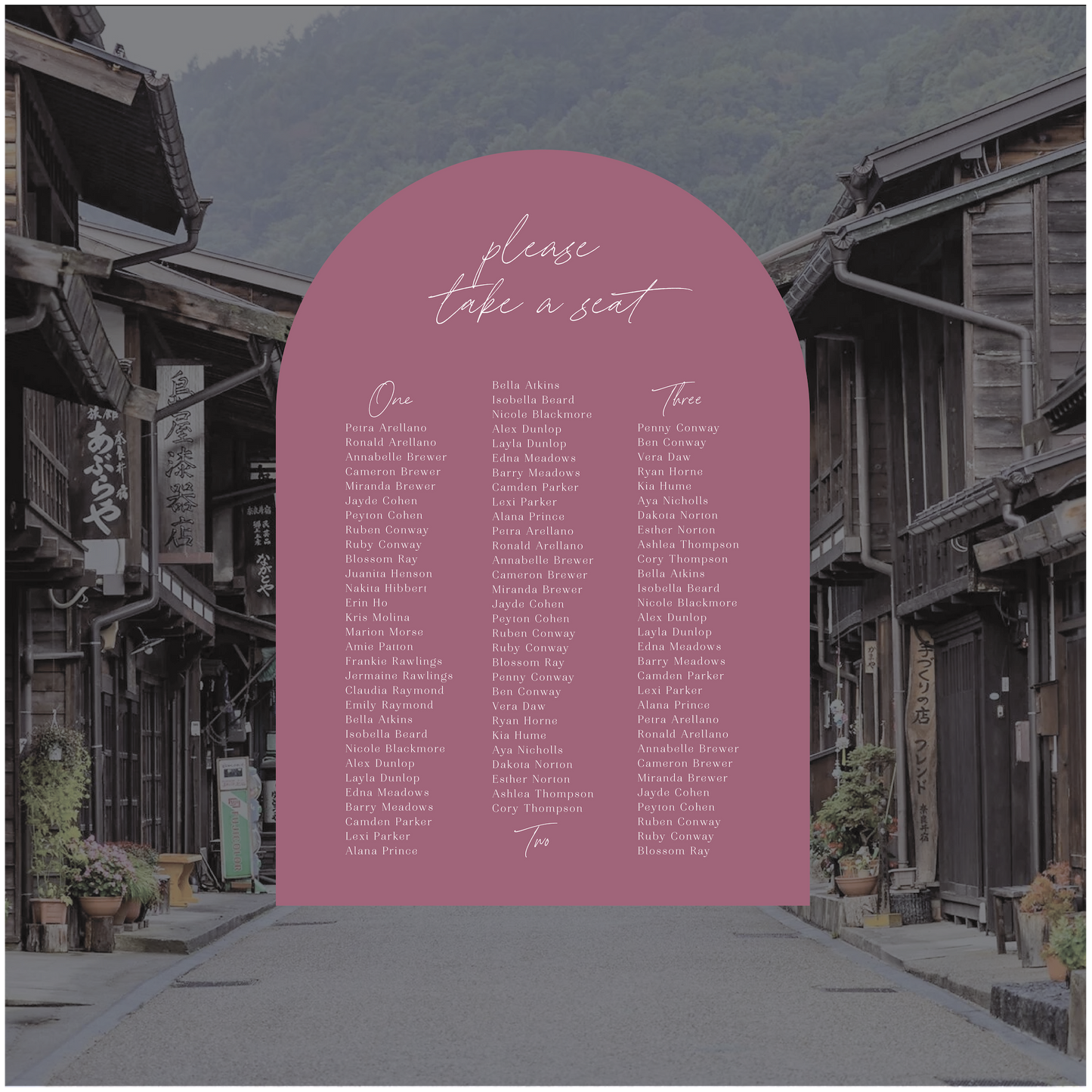 Nagano Seating Chart