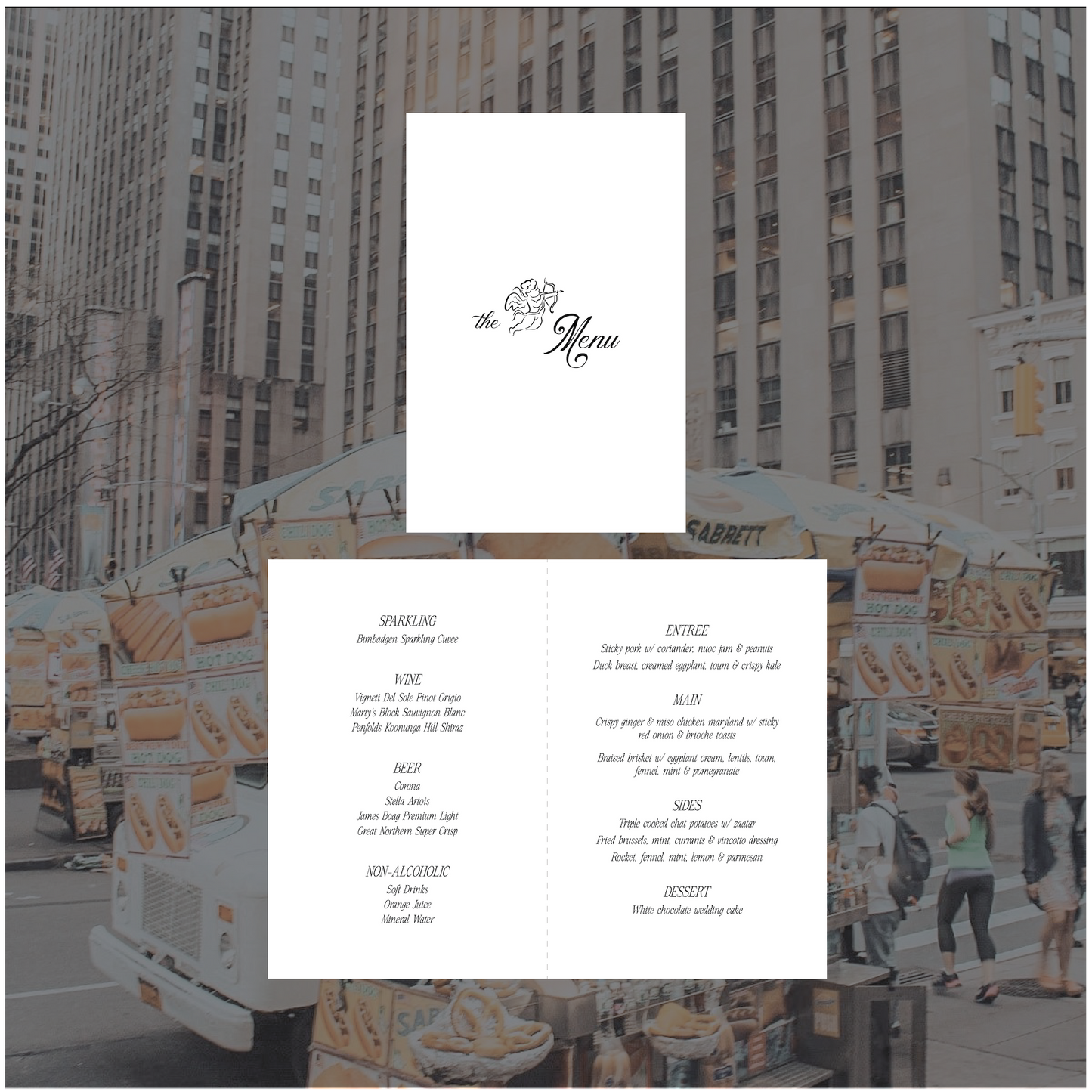 New York Standing Table Menu