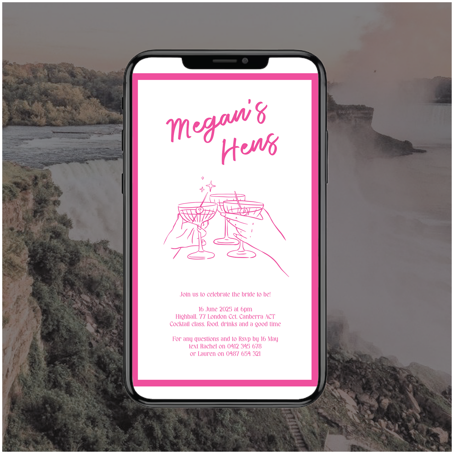 Niagara Falls Digital File Invitation