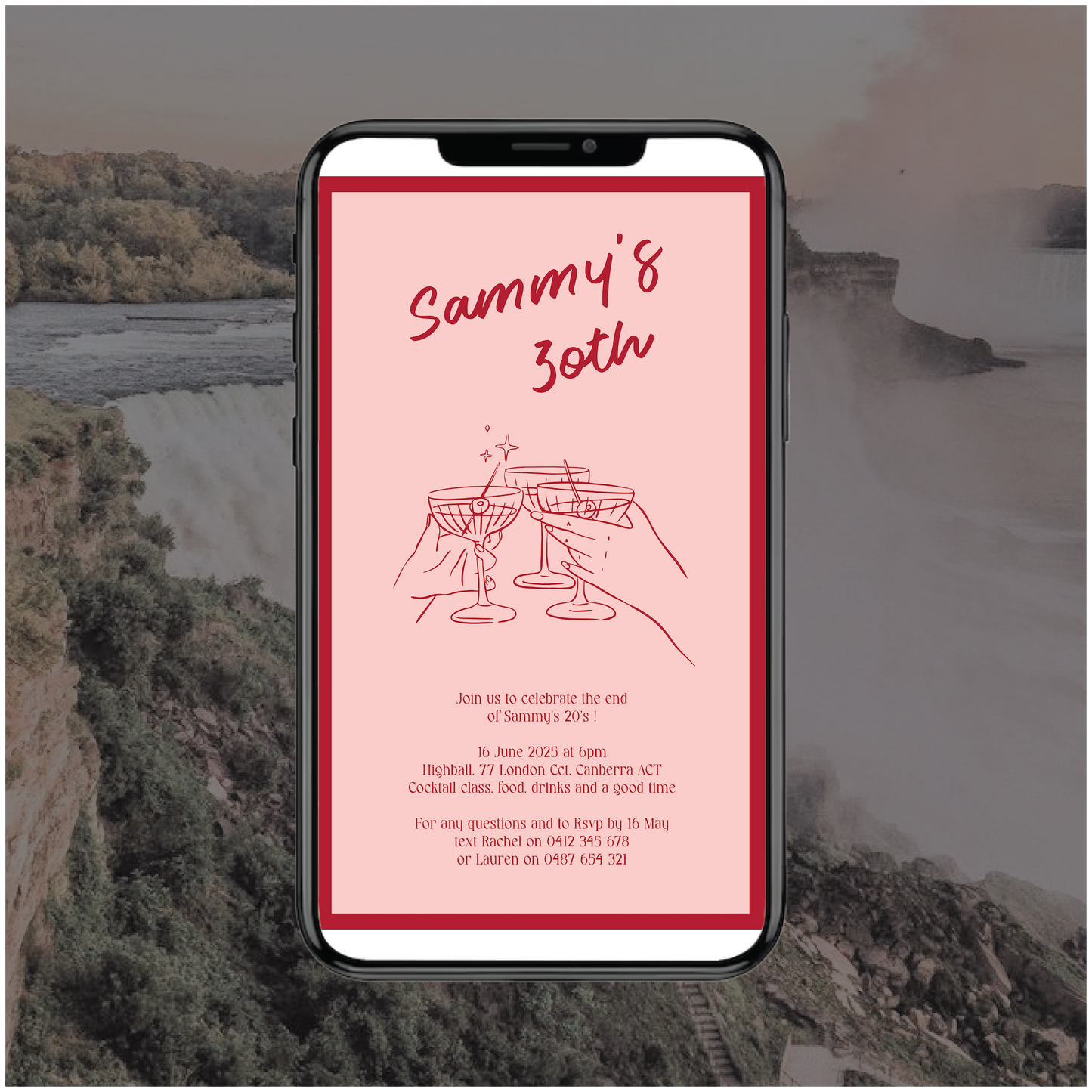 Niagara Falls Digital File Invitation
