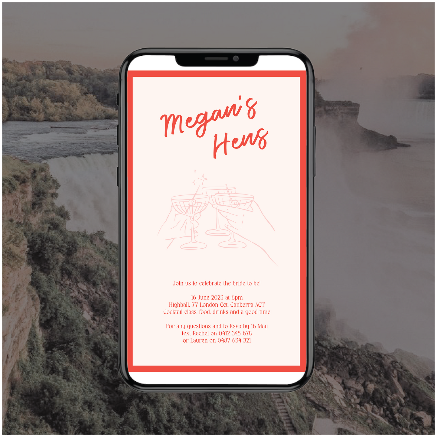 Niagara Falls Digital File Invitation