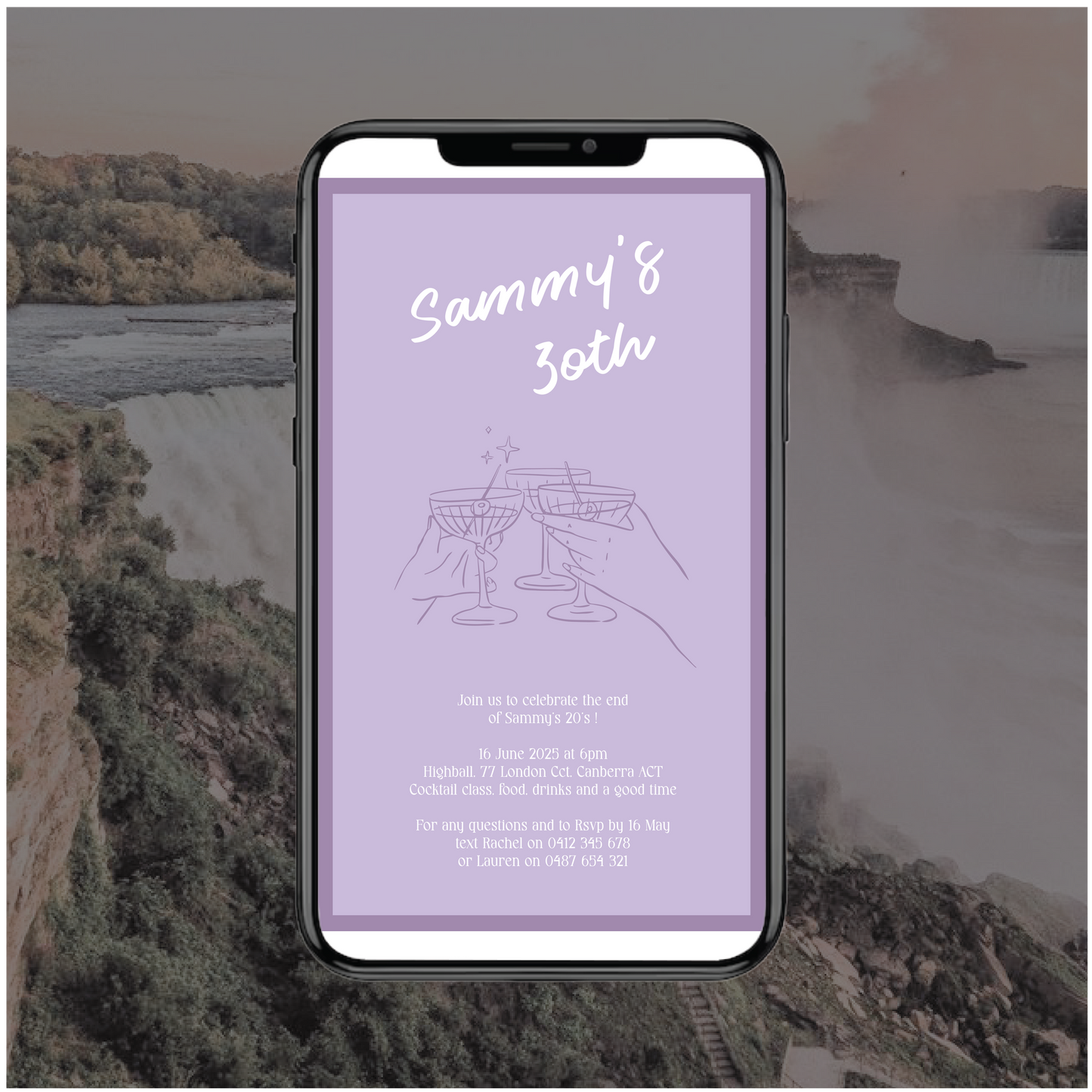 Niagara Falls Digital File Invitation