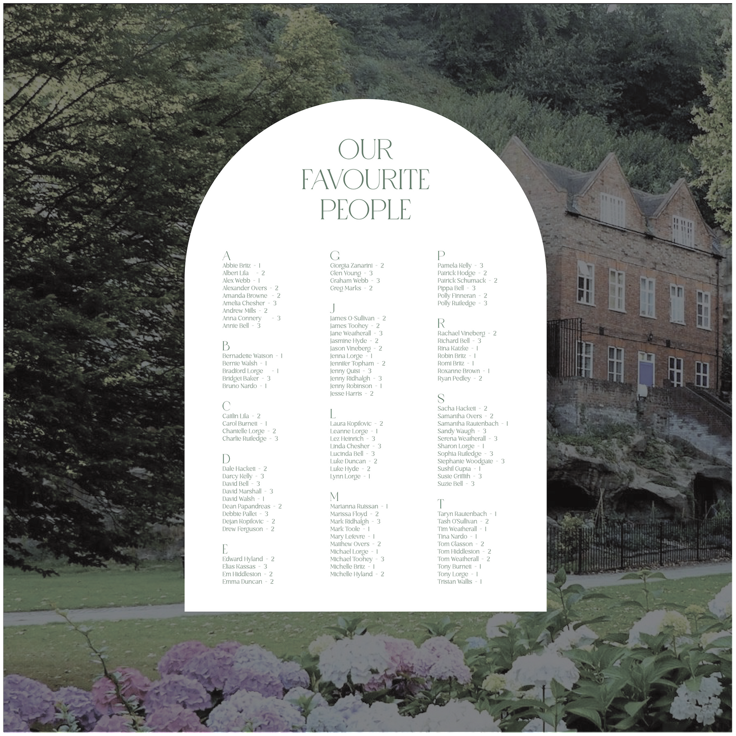 Nottingham Seating Chart