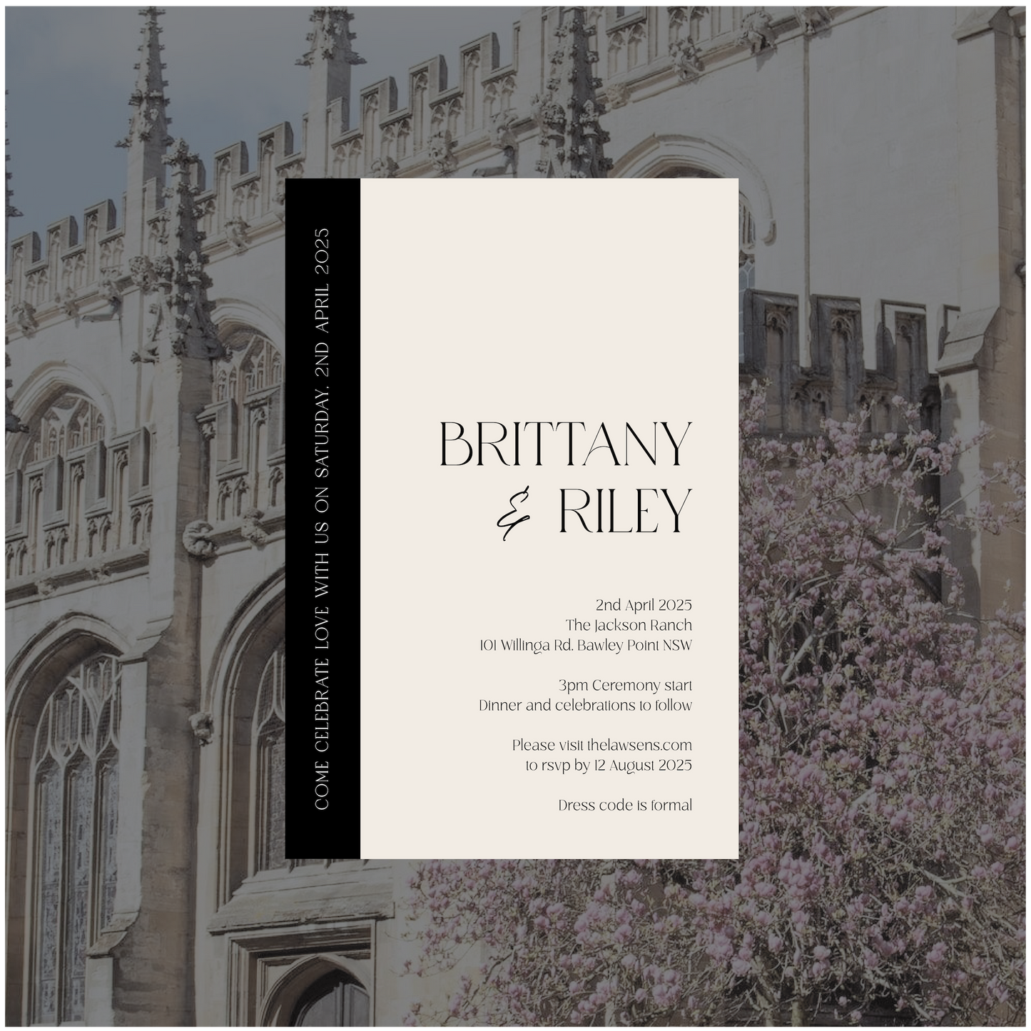 Oxford Stacked Invitation