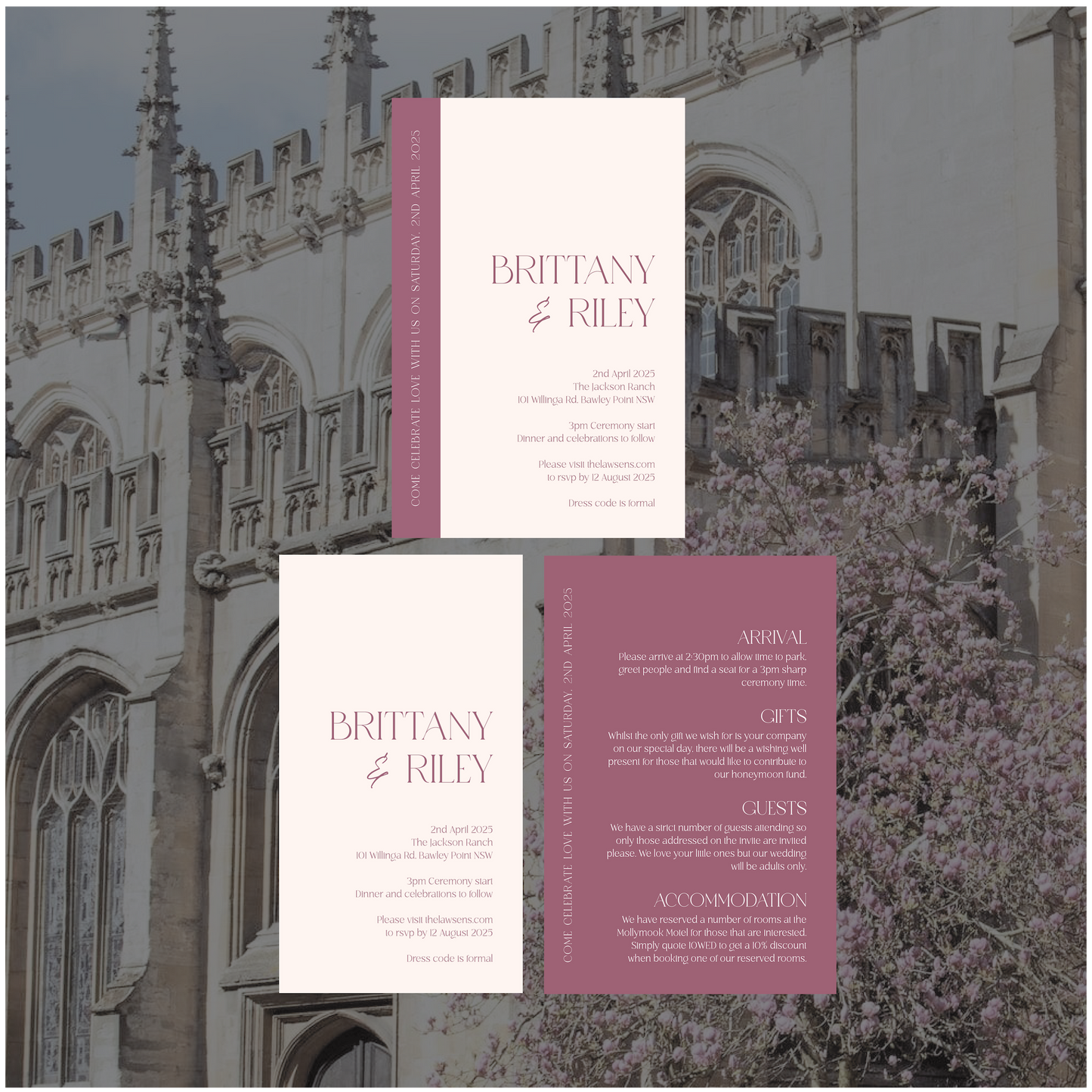 Oxford Stacked Invitation