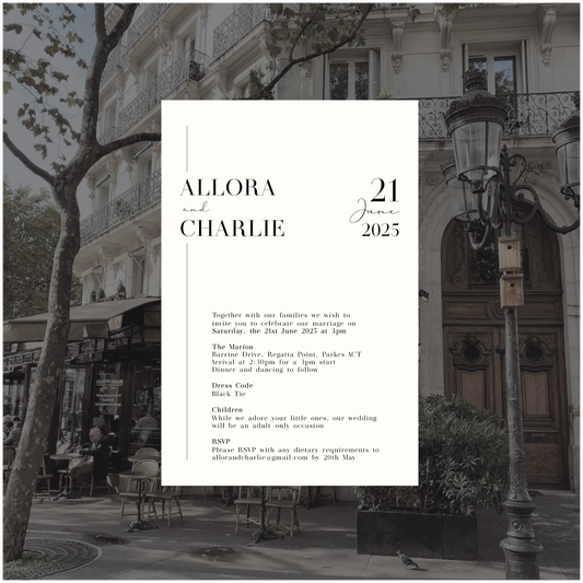 Paris Single Invitation
