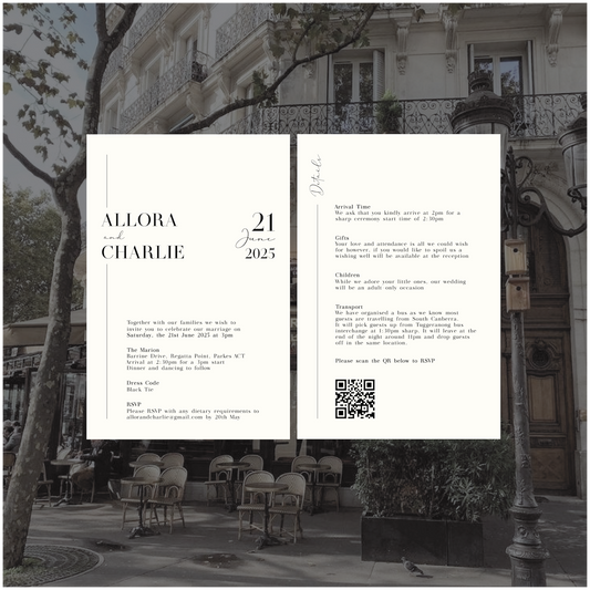 Paris Single Invitation