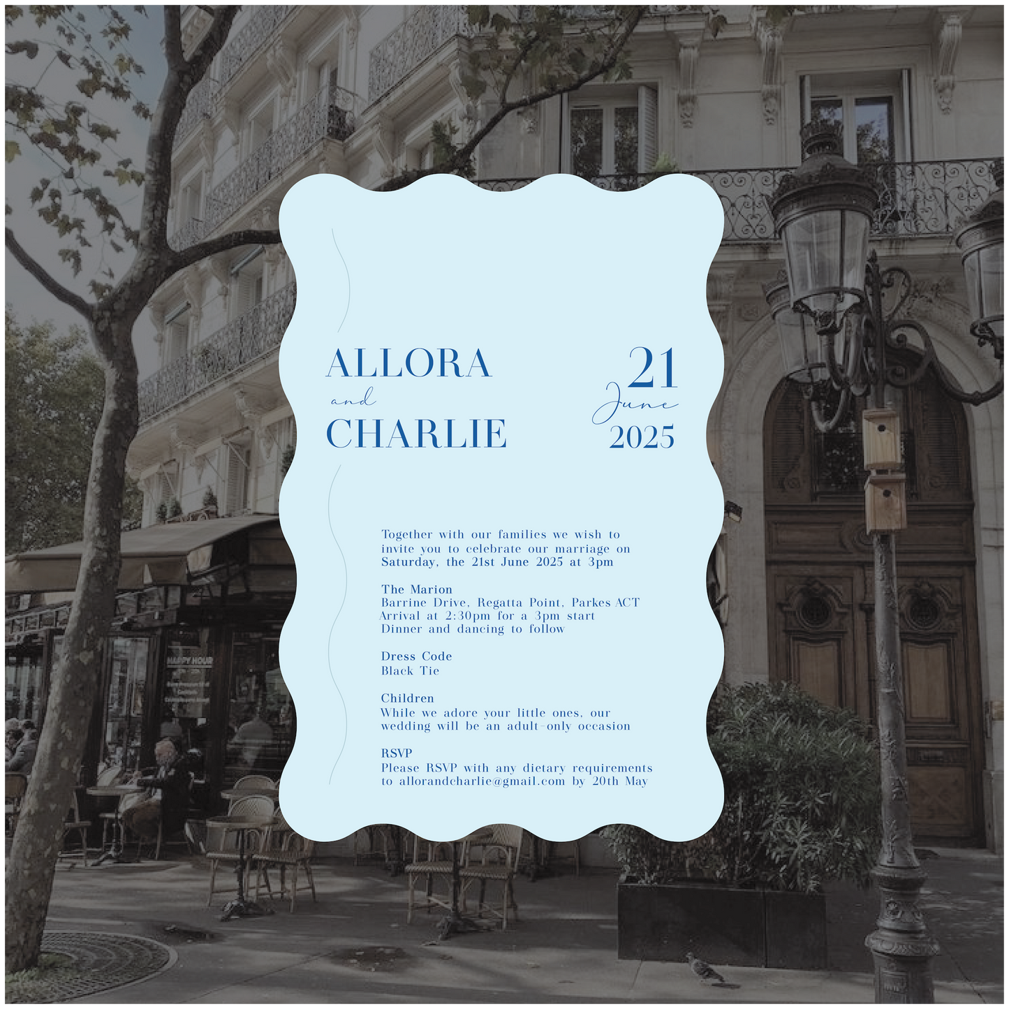 Paris Single Invitation