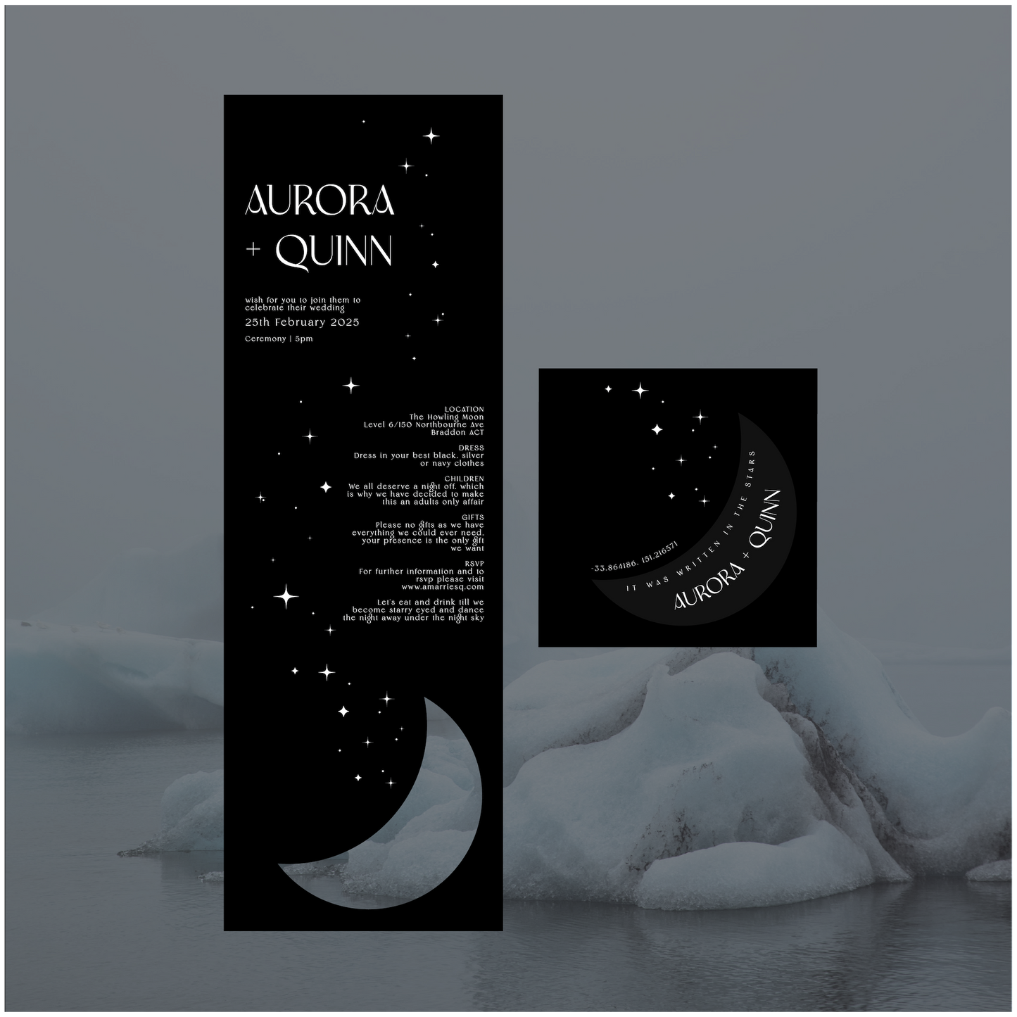 Reykjavik Folded Invitation