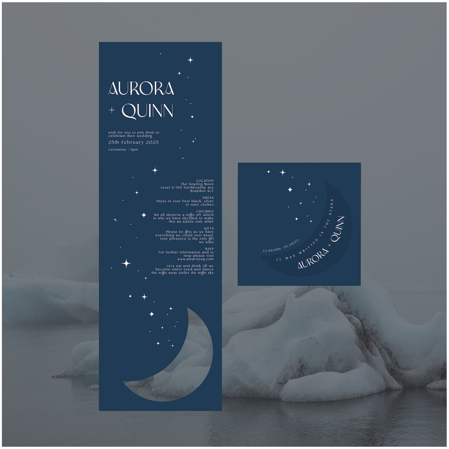 Reykjavik Folded Invitation