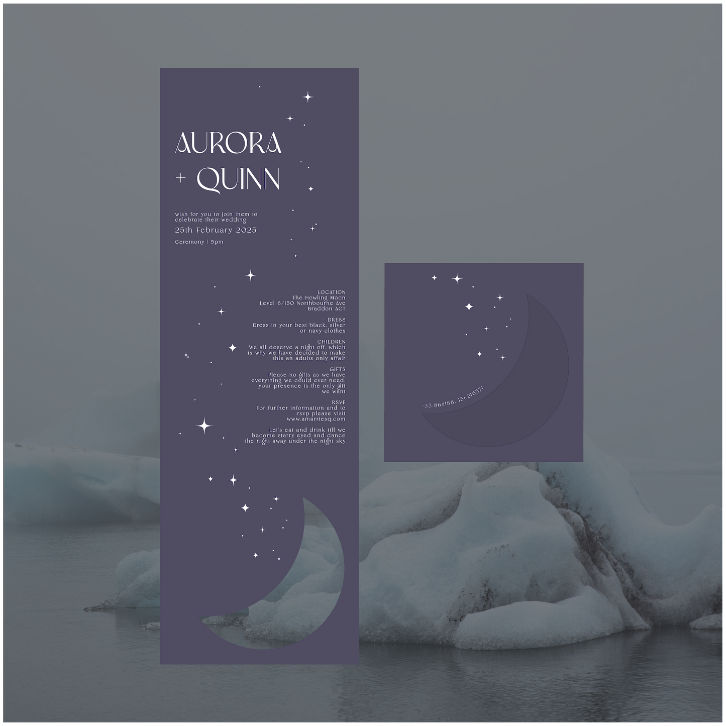 Reykjavik Folded Invitation