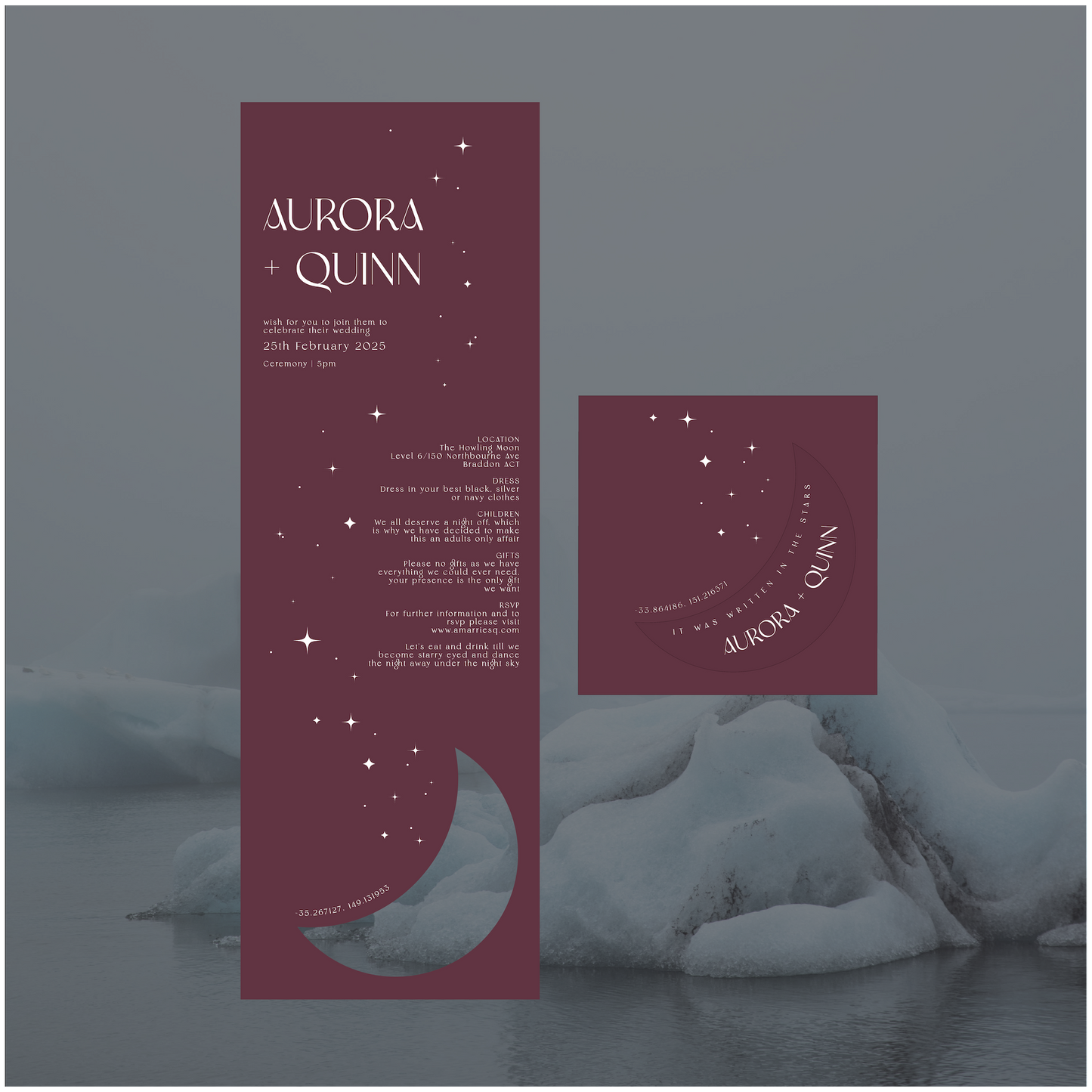 Reykjavik Folded Invitation