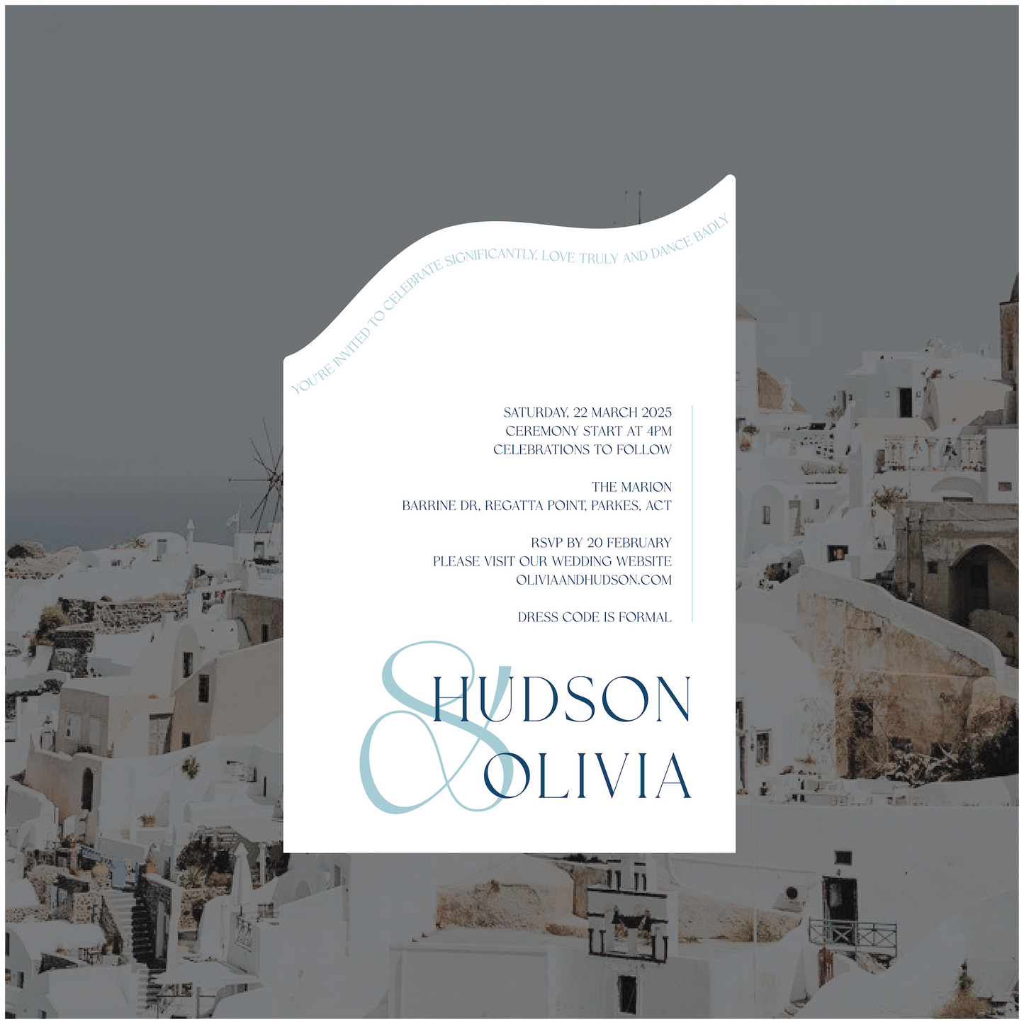 Santorini Single Invitation