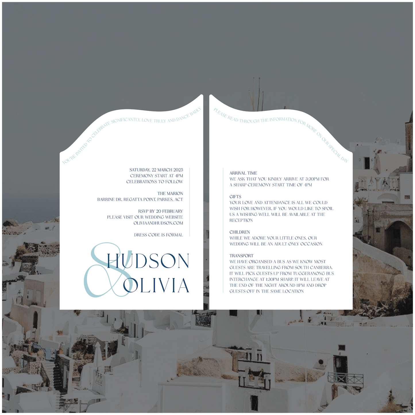 Santorini Single Invitation