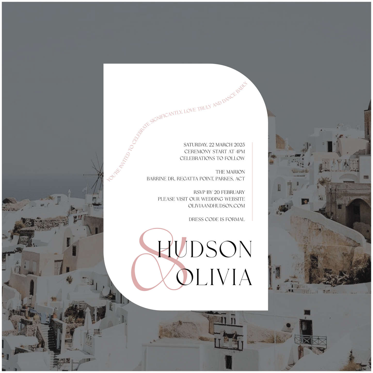 Santorini Single Invitation