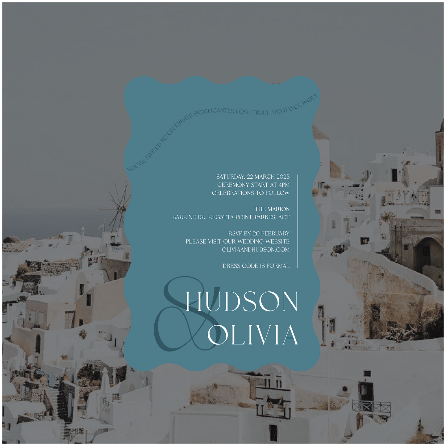 Santorini Single Invitation