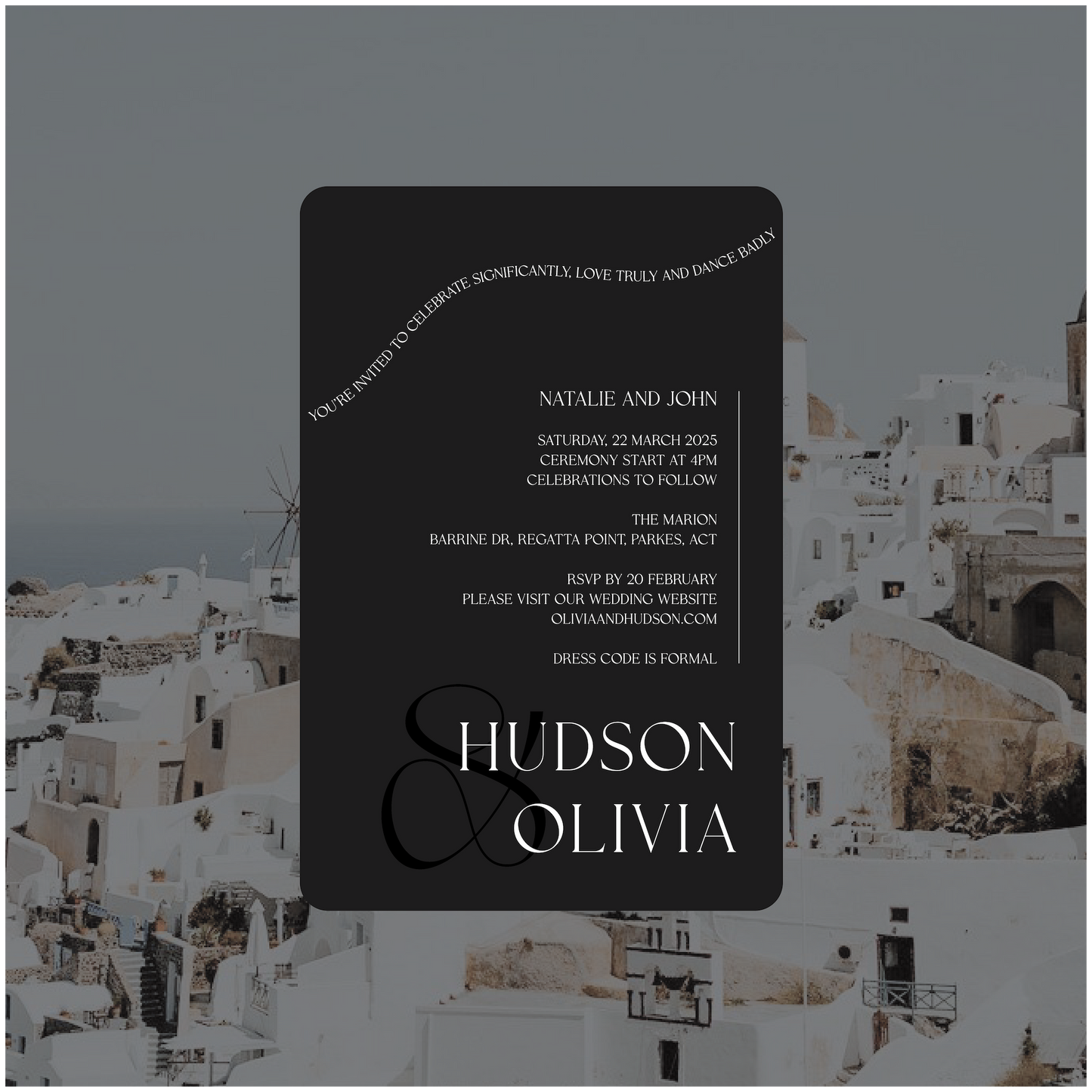 Santorini Single Invitation