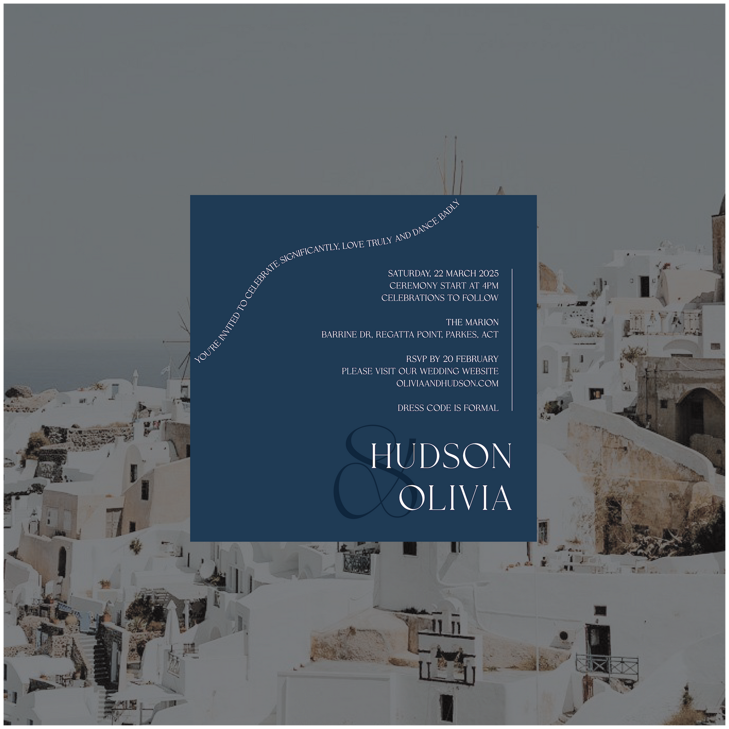 Santorini Single Invitation