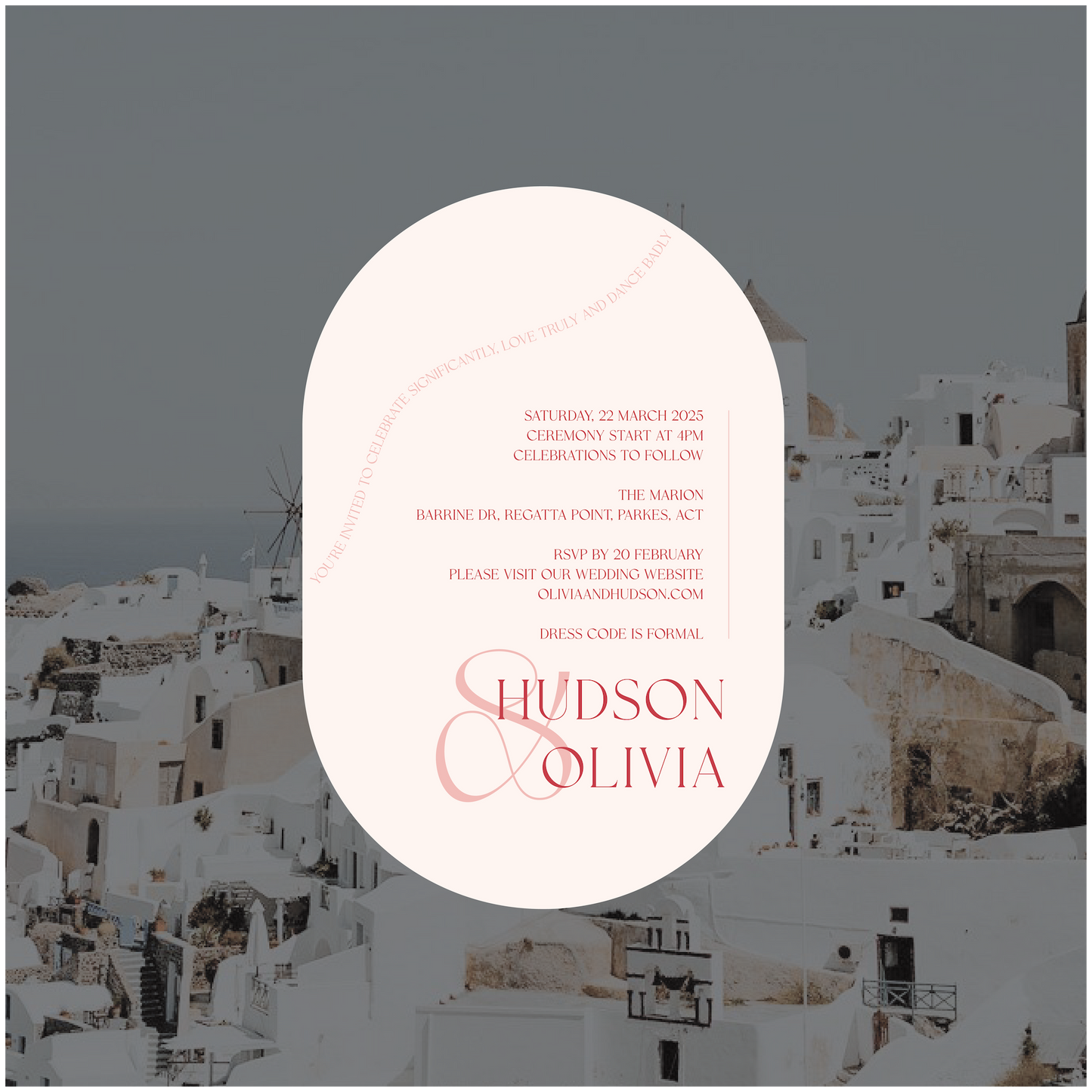 Santorini Single Invitation