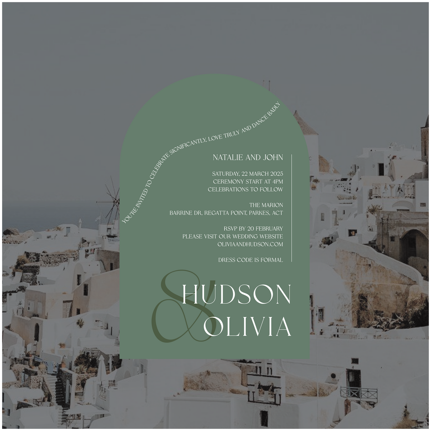 Santorini Single Invitation