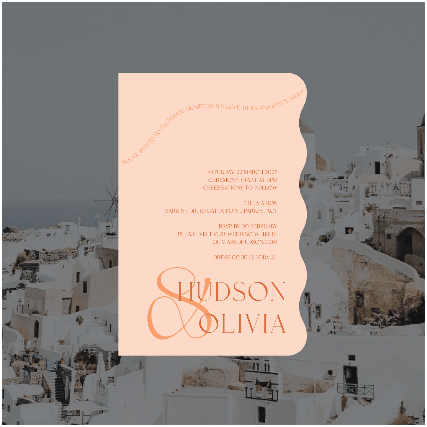Santorini Single Invitation