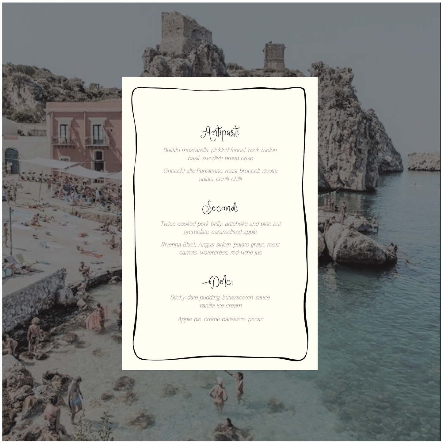 Sicily Menu