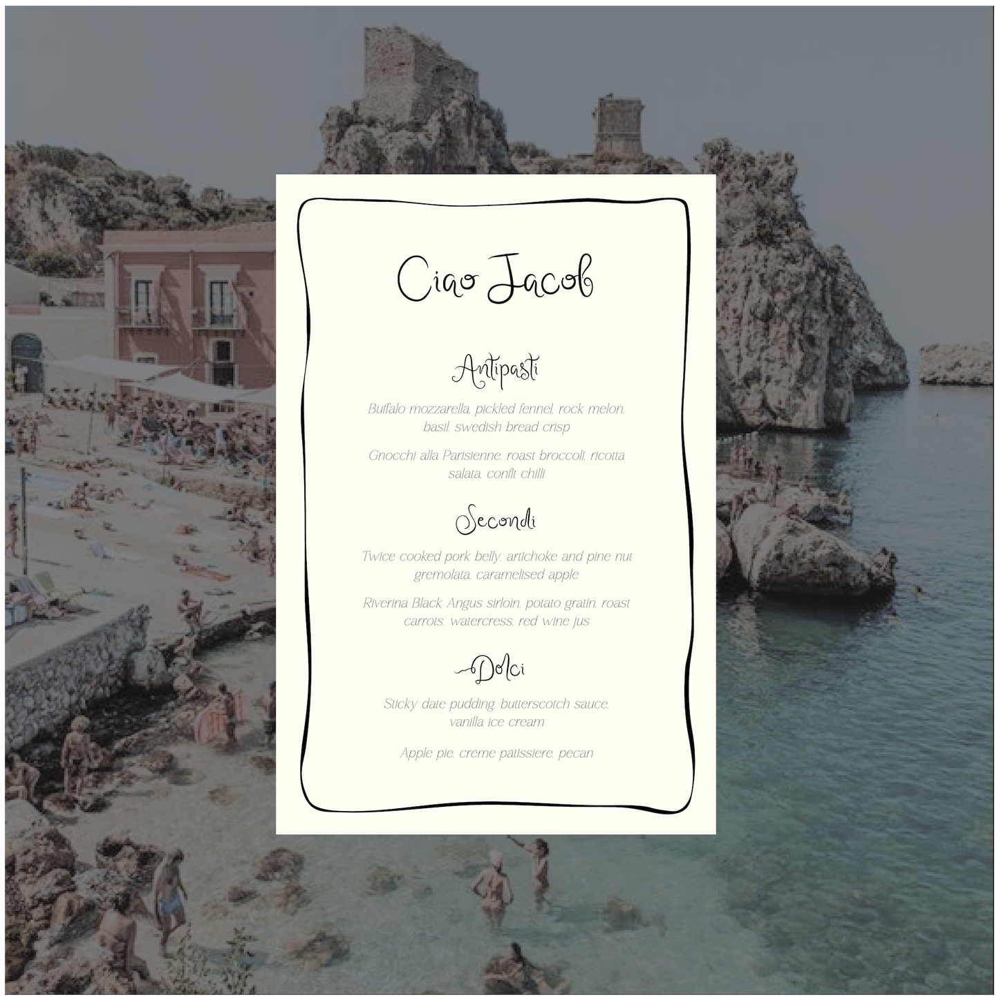 Sicily Menu