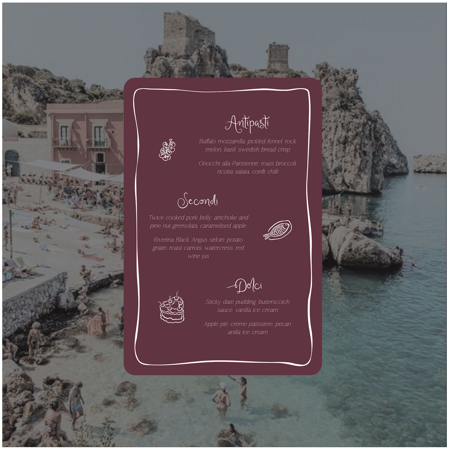 Sicily Menu