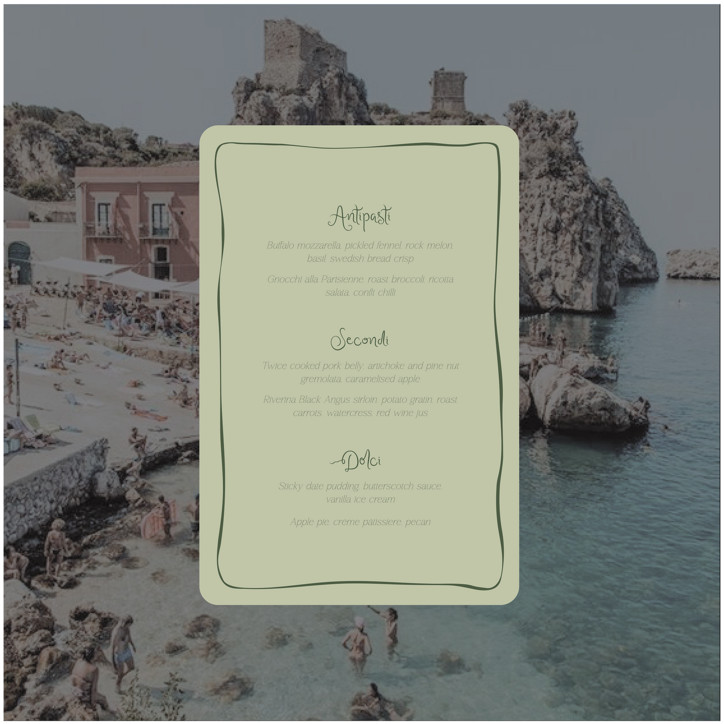 Sicily Menu