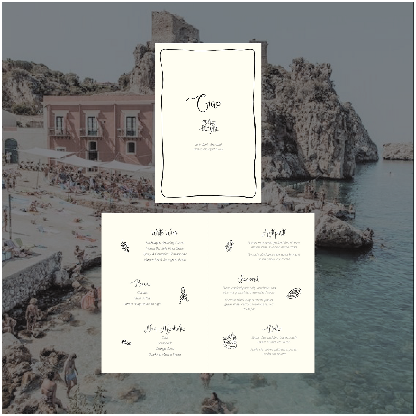 Sicily Standing Table Menu