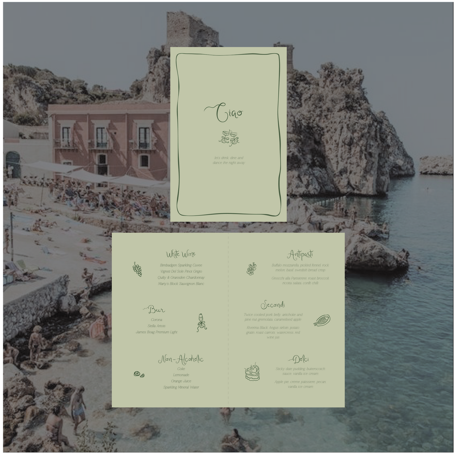 Sicily Standing Table Menu