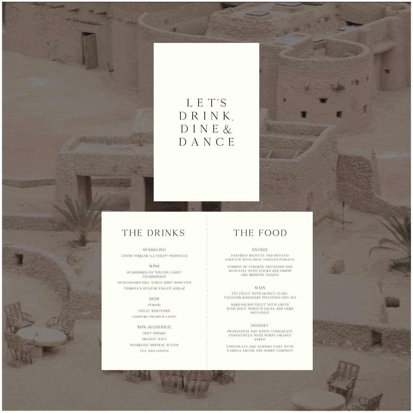 Siwa Standing Table Menu