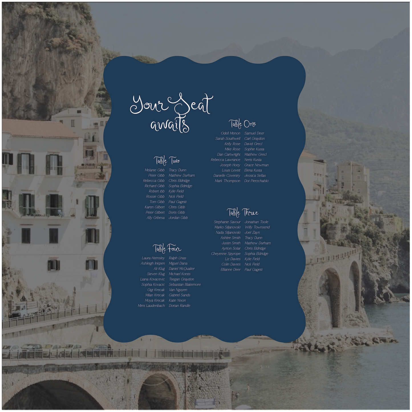 Sorrento Seating Chart