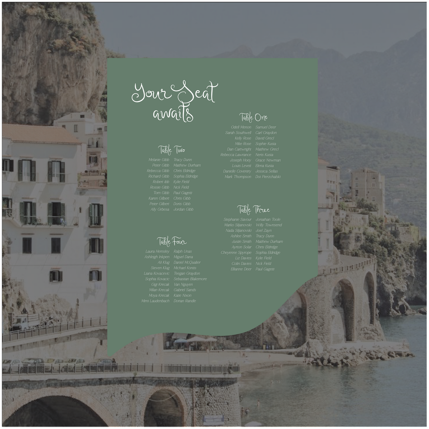 Sorrento Seating Chart