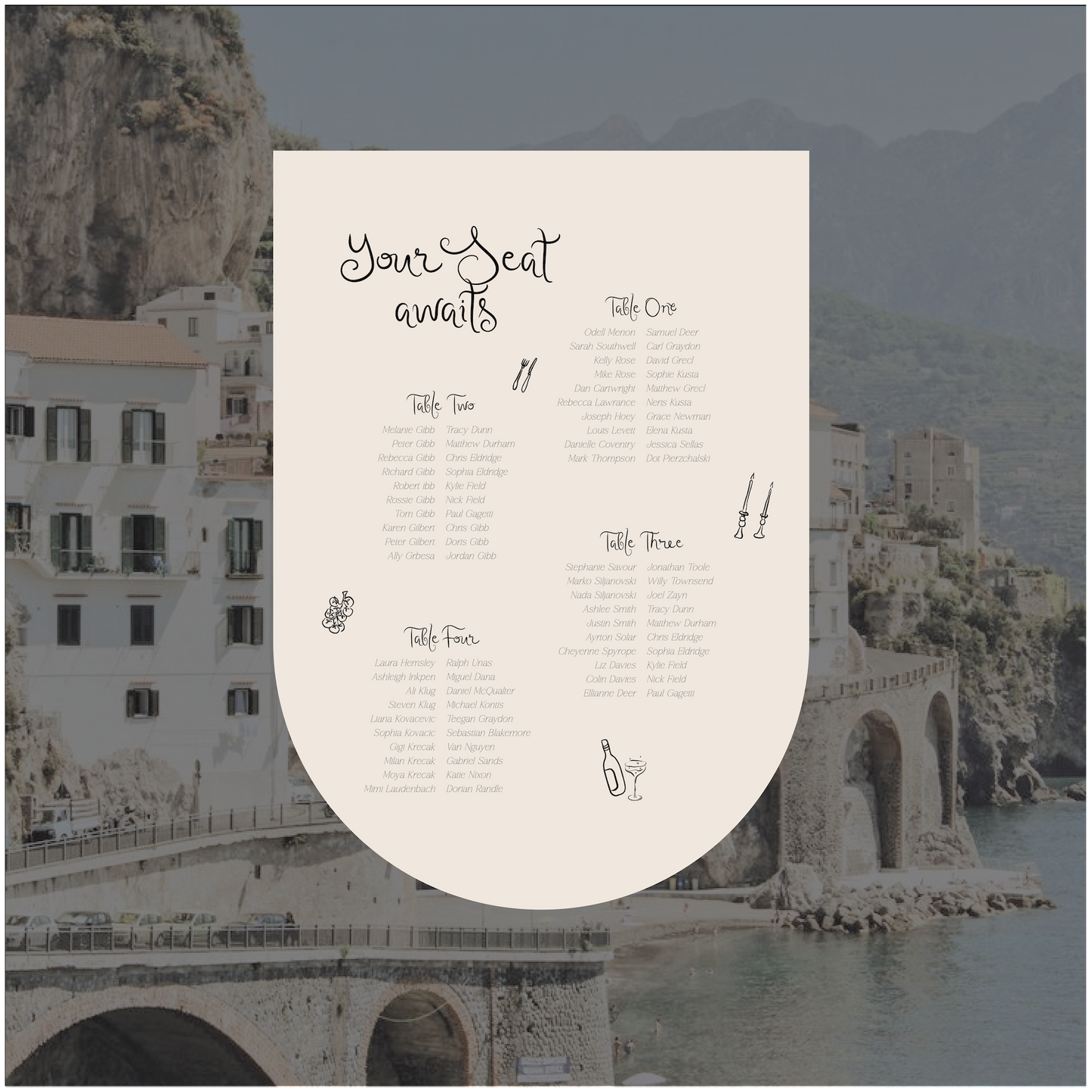 Sorrento Seating Chart