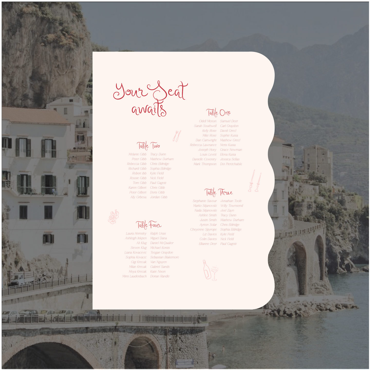 Sorrento Seating Chart