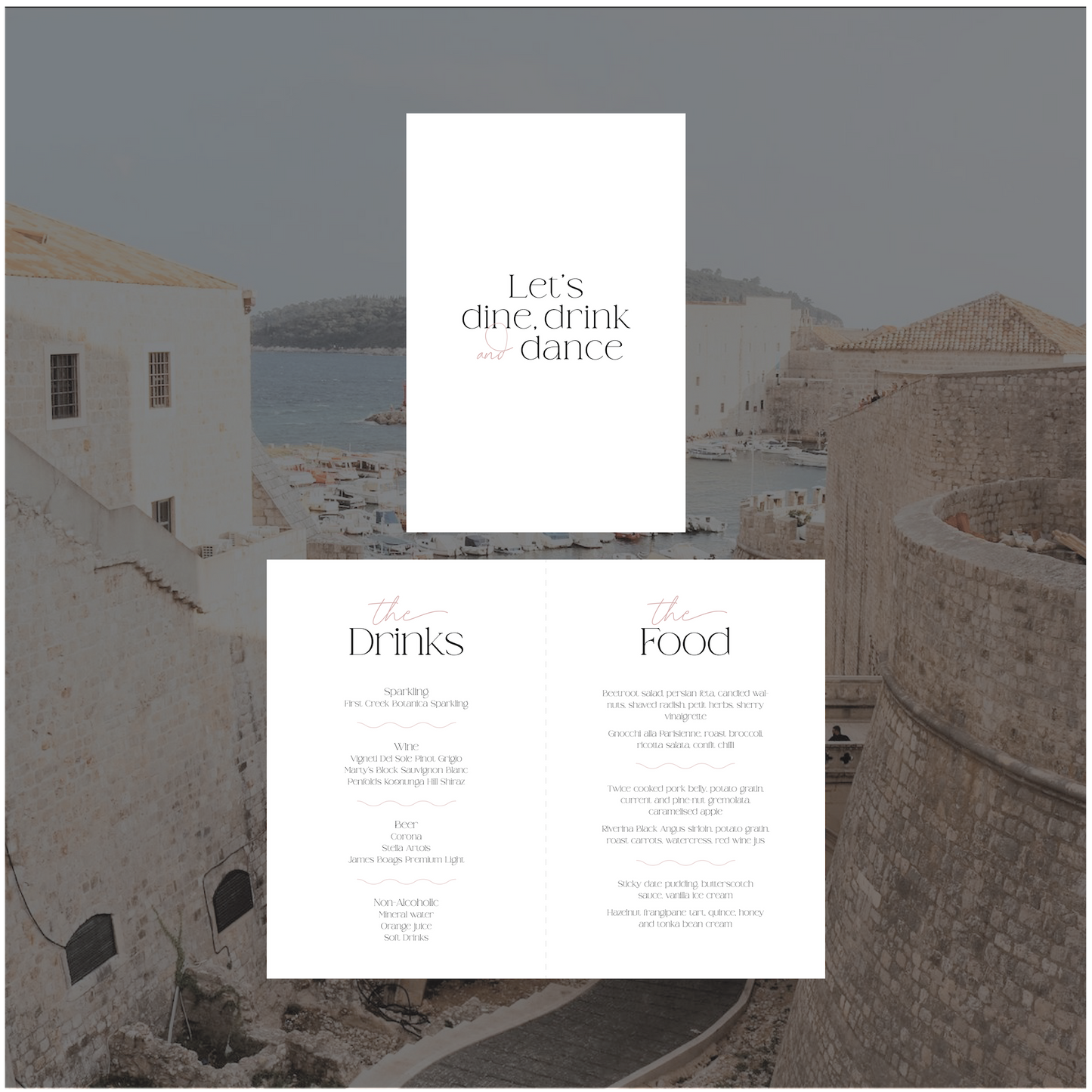 Split Standing Table Menu
