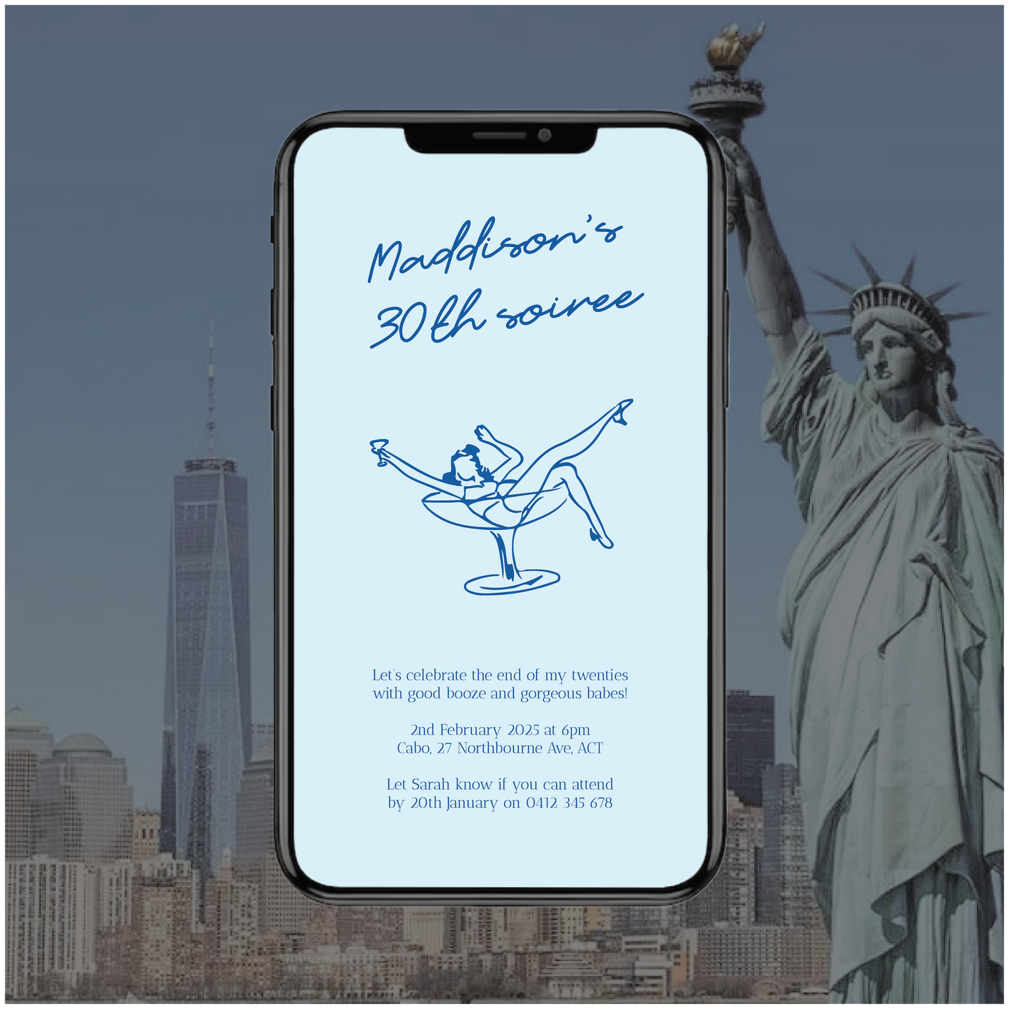 Statue of Liberty Digital File Invitation