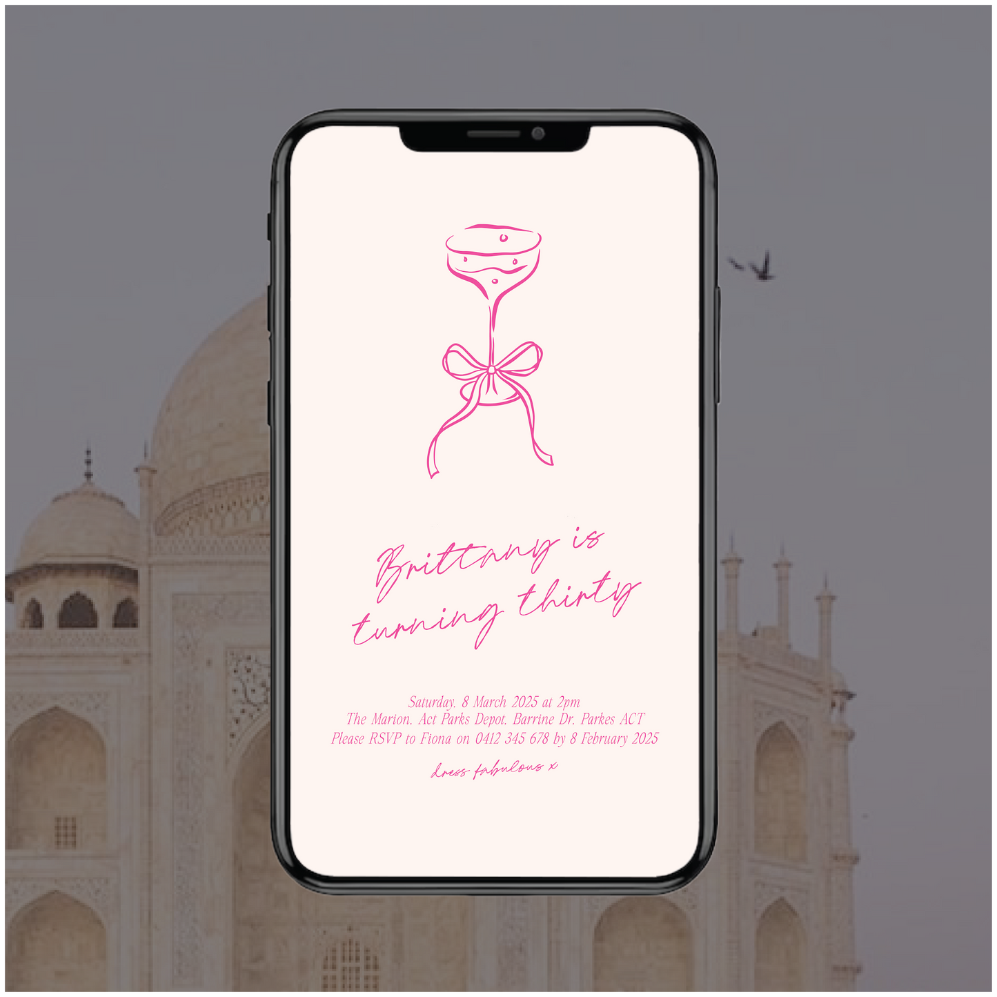 Taj Mahal Digital File Invitation