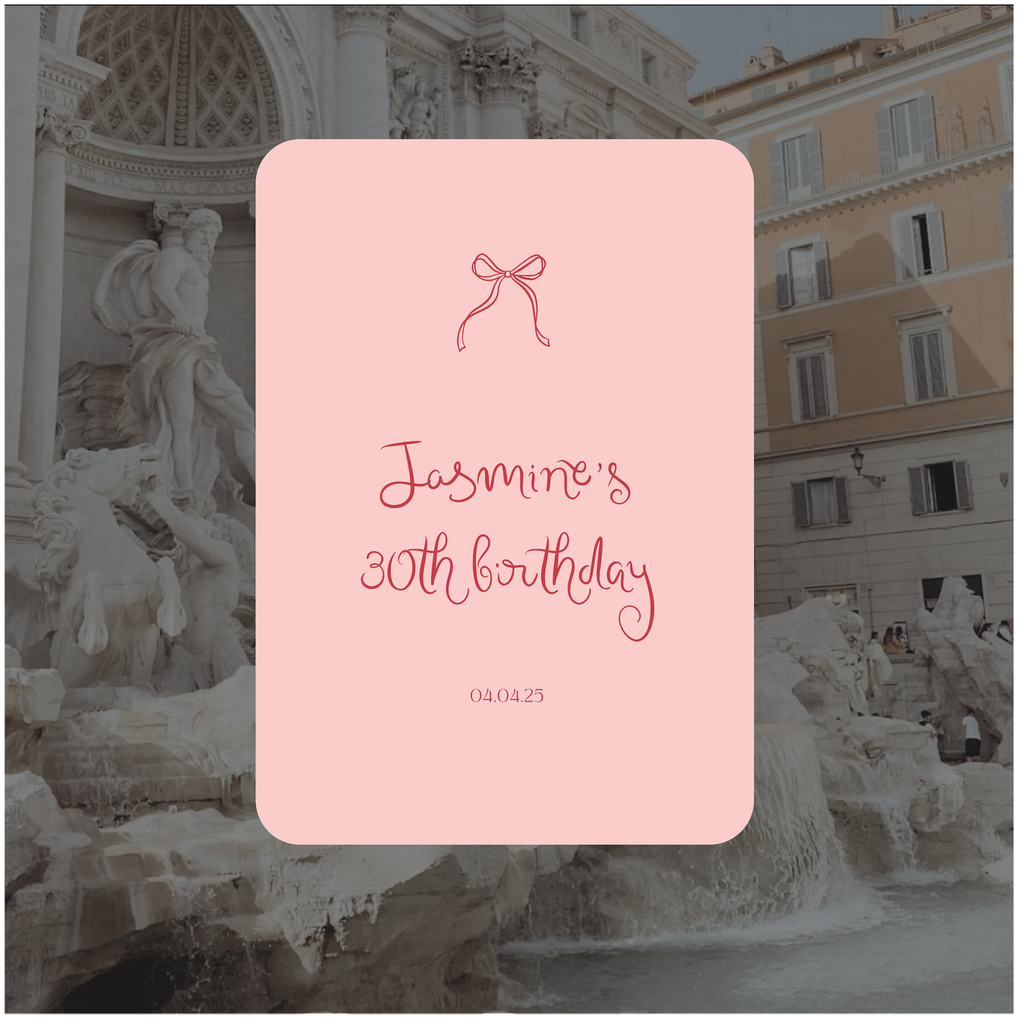 Trevi Fountain Event Welcome Sign